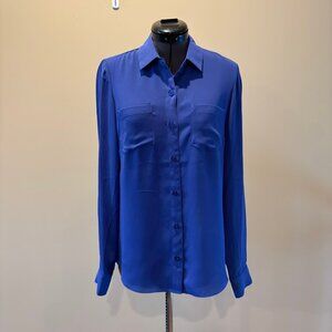 Royal blue size 0 polyester blouse